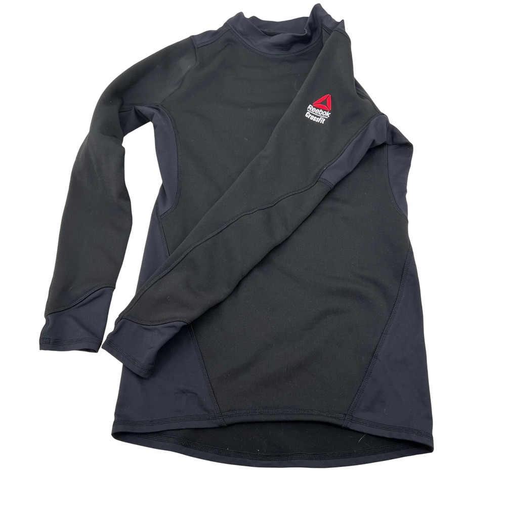 Reebok CrossFit Long Sleeve Mock Neck Athletic Shirt Black‎ Men's Size L